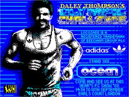 Title screen of Daley Thompson's Olympic Challenge on the Sinclair ZX Spectrum.