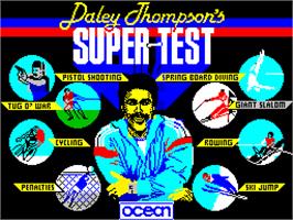 Title screen of Daley Thompson's Supertest on the Sinclair ZX Spectrum.