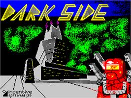 Title screen of Dark Side on the Sinclair ZX Spectrum.