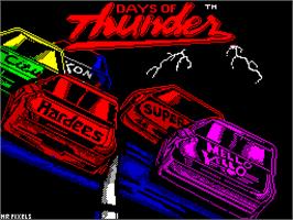 Title screen of Days of Thunder on the Sinclair ZX Spectrum.
