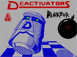 Title screen of Deactivators on the Sinclair ZX Spectrum.