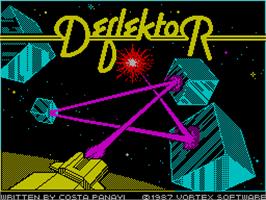 Title screen of Deflektor on the Sinclair ZX Spectrum.