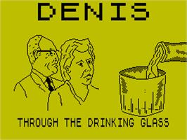Title screen of Denis Through the Drinking Glass on the Sinclair ZX Spectrum.