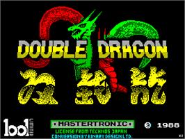 Title screen of Double Dragon on the Sinclair ZX Spectrum.