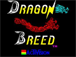 Title screen of Dragon Breed on the Sinclair ZX Spectrum.