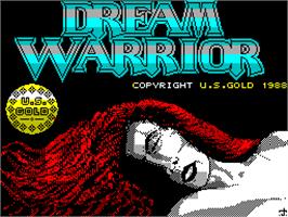 Title screen of Dream Warrior on the Sinclair ZX Spectrum.