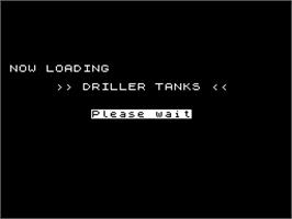 Title screen of Driller Tanks on the Sinclair ZX Spectrum.