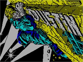Title screen of Dustin on the Sinclair ZX Spectrum.