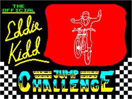 Title screen of Eddie Kidd Jump Challenge on the Sinclair ZX Spectrum.