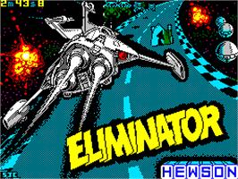 Title screen of Eliminator on the Sinclair ZX Spectrum.