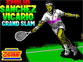 Title screen of Emilio Sanchez Vicario Grand Slam on the Sinclair ZX Spectrum.