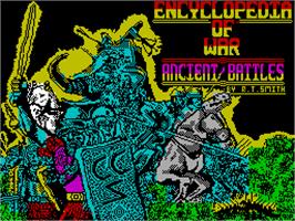 Title screen of Encyclopedia of War: Ancient Battles on the Sinclair ZX Spectrum.