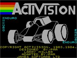 Title screen of Enduro on the Sinclair ZX Spectrum.