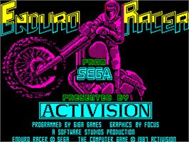 Title screen of Enduro Racer on the Sinclair ZX Spectrum.