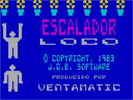 Title screen of Escalador Loco on the Sinclair ZX Spectrum.
