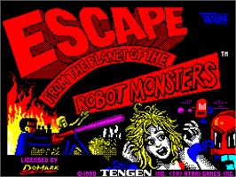 Title screen of Escape from the Planet of the Robot Monsters on the Sinclair ZX Spectrum.