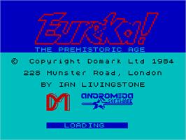 Title screen of Eureka! on the Sinclair ZX Spectrum.