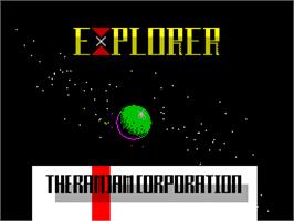 Title screen of Explorer on the Sinclair ZX Spectrum.