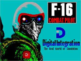 Title screen of F-16 Combat Pilot on the Sinclair ZX Spectrum.