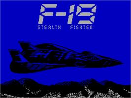 Title screen of F-19 Stealth Fighter on the Sinclair ZX Spectrum.