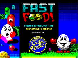 Title screen of Fast Food on the Sinclair ZX Spectrum.