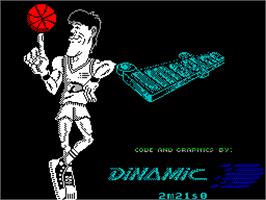 Title screen of Fernando Martín Basket Master on the Sinclair ZX Spectrum.