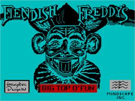 Title screen of Fiendish Freddy's Big Top O' Fun on the Sinclair ZX Spectrum.