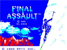 Title screen of Final Assault on the Sinclair ZX Spectrum.
