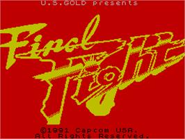 Title screen of Final Fight on the Sinclair ZX Spectrum.