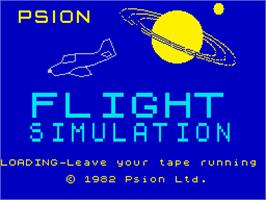 Title screen of Flight Simulation on the Sinclair ZX Spectrum.