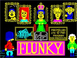 Title screen of Flunky on the Sinclair ZX Spectrum.