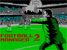 Title screen of Football Manager 2 on the Sinclair ZX Spectrum.
