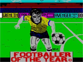 Title screen of Footballer of the Year on the Sinclair ZX Spectrum.