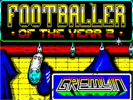 Title screen of Footballer of the Year 2 on the Sinclair ZX Spectrum.