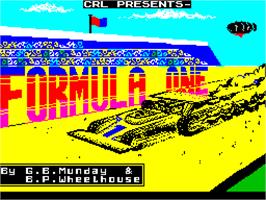 Title screen of Formula One on the Sinclair ZX Spectrum.