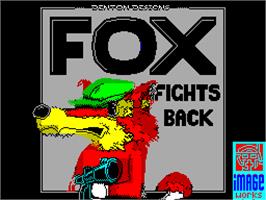 Title screen of Foxx Fights Back on the Sinclair ZX Spectrum.