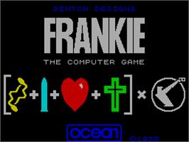 Title screen of Frankie Goes to Hollywood on the Sinclair ZX Spectrum.