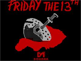 Title screen of Friday the 13th on the Sinclair ZX Spectrum.