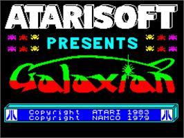 Title screen of Galaxian on the Sinclair ZX Spectrum.