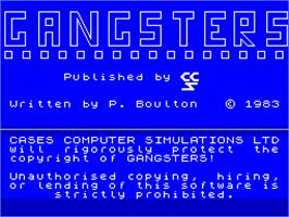 Title screen of Gangsters on the Sinclair ZX Spectrum.