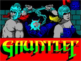 Title screen of Gauntlet on the Sinclair ZX Spectrum.
