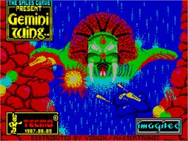 Title screen of Gemini Wing on the Sinclair ZX Spectrum.