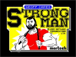 Title screen of Geoff Capes Strongman on the Sinclair ZX Spectrum.