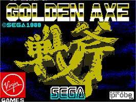 Title screen of Golden Axe on the Sinclair ZX Spectrum.