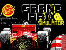 Title screen of Grand Prix Simulator on the Sinclair ZX Spectrum.