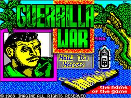 Title screen of Guerrilla War on the Sinclair ZX Spectrum.