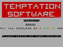 Title screen of Gyron on the Sinclair ZX Spectrum.