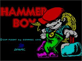 Title screen of Hammer Boy on the Sinclair ZX Spectrum.