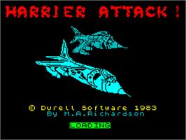Title screen of Harrier Attack on the Sinclair ZX Spectrum.