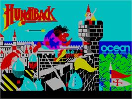 Title screen of Hunchback on the Sinclair ZX Spectrum.